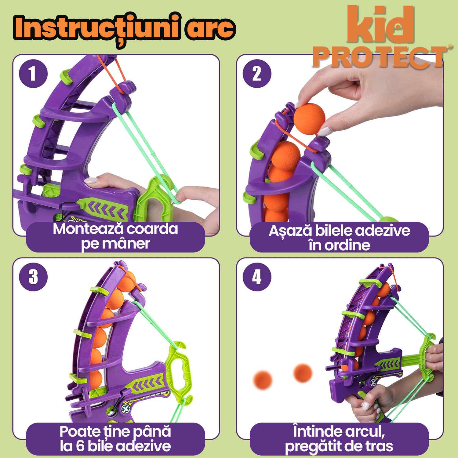 Set De Joaca Arc cu Bile Moi KidProtect Mini Archer Set De Joaca Arc cu Bile Moi KidProtect Mini Archer